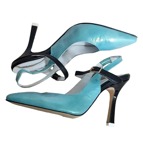 Beautiisoles by Robyn Schreiber Blue Black White Patent Leather Mary Jane - Picture 9 of 16